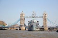 HMS Belfast ship near Tower Bridge, London Royalty Free Stock Photo