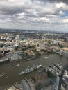 An aerial view of HMS Belfast and the River Thames Royalty Free Stock Photo