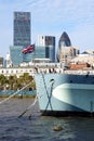 HMS Belfast, Union Jack, City of London Skyscrapers