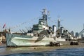 HMS Belfast World War II battleship on the River Thames Royalty Free Stock Photo