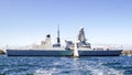 HMS Daring D32 Royal Navy Destroyer moor in Sydney harbor for participating in International Fleet Review Sydney 2013 Royalty Free Stock Photo