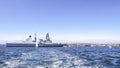 HMS Daring D32 Royal Navy Destroyer moor in Sydney harbor for participating in International Fleet Review Sydney 2013 Royalty Free Stock Photo