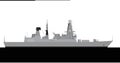 HMS DARING D32. Royal navy Type 45 guided missile destroyer. Royalty Free Stock Photo