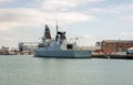 HMS Defender, Royal Navy destroyer docked at Portsmouth Harbour Royalty Free Stock Photo