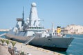 HMS Diamond, Royal Navy destroyer. Valletta, Malta. Royalty Free Stock Photo