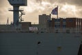 HMS Dragon D35 is a Royal Navy Type 45 Destroyer, moored in Portsmouth Royalty Free Stock Photo