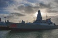 HMS Dragon D35 is a Royal Navy Type 45 Destroyer, moored in Portsmouth Royalty Free Stock Photo