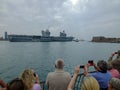 HMS QUEEN ELIZABETH - the Royal Navy's newest and largest ever warship - sails from Portsmouth for only the second occasion, this