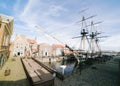 HMS Trincomalee at the National Museum of the Royal Navy Hartlepool exterior of tall ship Royalty Free Stock Photo