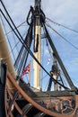 HMS Victory Famous warship involved in the battle of Trafalgar captained by Admiral Lord Nelson in 1765 Royalty Free Stock Photo