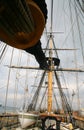 HMS Victory Main Course Yard & Mast Royalty Free Stock Photo