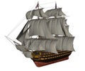 HMS Victory ship - 3D render Royalty Free Stock Photo