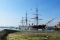 HMS Warrior ship in Portsmouth historic naval dockyard Royalty Free Stock Photo