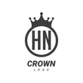 HN Letter Logo Design with Circular Crown