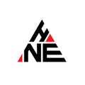 HNE triangle letter logo design with triangle shape. HNE triangle logo design monogram. HNE triangle vector logo template with red Royalty Free Stock Photo