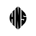 HNS circle letter logo design with circle and ellipse shape. HNS ellipse letters with typographic style. The three initials form a Royalty Free Stock Photo