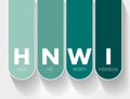 HNWI - High Net-Worth Individual acronym, business concept background