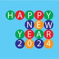 Happy New Year 2024 - new year new colors of life - 2024 Royalty Free Stock Photo