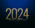 hny 2024 golden lettering background with glowing particle effect Royalty Free Stock Photo