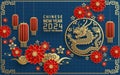 Happy chinese new year 2024 year of the chinese dragon zodiac with on color Background Royalty Free Stock Photo