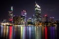 Ho Chi Minh City's Central Business District by Night Royalty Free Stock Photo