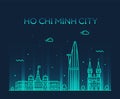 Ho Chi Minh City Saigon skyline Vietnam vector