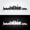 Ho Chi Minh City skyline and landmarks silhouette