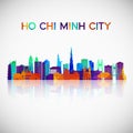 Ho Chi Minh City skyline silhouette in colorful geometric style.