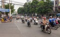 Ho Chi Minh city street traffic in Vietnam Royalty Free Stock Photo