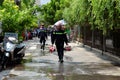 Vietnamese firefighter finish fire fighting training and leave the scene