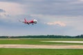 2019-11-14 / Ho Chi Minh City, Vietnam - An Air Asia airliner lining up on the final approach for landing Royalty Free Stock Photo