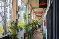 Ho Chi Minh City, Vietnam: a communal balcony of a multistory apartment building that houses shops along with dwellings