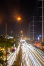 Ho Chi Minh City, Vietnam - April 23 2023: Nighttime photo on Pham Van Dong street, Ho Chi Minh City