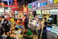 Ho Chi Minh City, Vietnam - April 29, 2018 : People eating at Food court, Asiana Fodd Town, Sense Market, Pham Ngu Lao Royalty Free Stock Photo