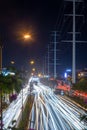 Ho Chi Minh City, Vietnam - April 23 2023: Timelapse exposHo Chi Minh City, Vietnam - April 23 2023: Timelapse exposure photo on