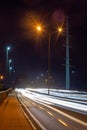 Ho Chi Minh City, Vietnam - April 23 2023: Timelapse exposure photo on Binh Loi Bridge, Ho Chi Minh City