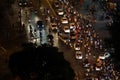 Ho chi minh city, vietnam, circa February 2020: crazy traffic szene
