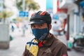 HO CHI MINH CITY,VIETNAM - DEC 10: People wearing mouth mask in Ho Chi Minh City Saigon, Vietnam