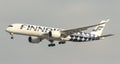 Finnair Airbus A350-941 (Reg OH-LWL) Marimekko Kivet Livery Landing At Tan Son Nhat International Airport, Vietnam. Royalty Free Stock Photo