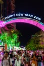 Ho Chi Minh City, Vietnam - february 4, 2019 : Nguyen Hue flower street during Lunar New Year at downtown of Ho Chi Minh City. Royalty Free Stock Photo