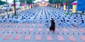 Buddhist party came prepared with hundreds candles lined Buddhists seat
