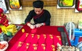 Vietnamese scholar writes calligraphy at lunar new year calligraphy festival