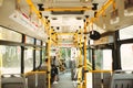 HO CHI MINH CITY, VIETNAM - 22 JULY, 2017: Public transportation. Interior of modern city bus