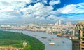 Panorama High view Saigon skyline Royalty Free Stock Photo