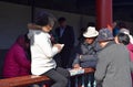 Ho Chi Minh City, Vietnam, March 30 2019: Vietnamese play card game on the street