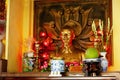 Vietnamese president Ho Chi Minh bust at the temple of the Hung Kings