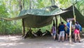 Ho Chi Minh City, Vietnam- November 9, 2022: Cu Chi Tunnels near Saigon, famous tourist attraction. Installation of the American