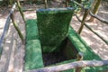 Ho Chi Minh City, Vietnam- November 9, 2022: The Cu Chi Tunnels near Saigon, famous tourist attraction in Vietnam. Man trap from