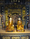 Ho Chi Minh City, Vietnam - Sept 29, 2023: A shrine dedicated to Le Huu Trac and Tue Tinh at The Museum of Traditional Vietnamese