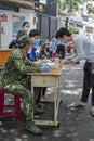 Vietnamese army delivers free large bags of rice during the 247 full curfew